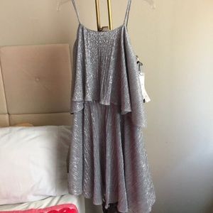 Halston silver evening dress